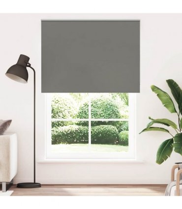 vidaXL Roller Blind Blackout Grey 160x230 cm Fabric Width 156.6 cm Polyester