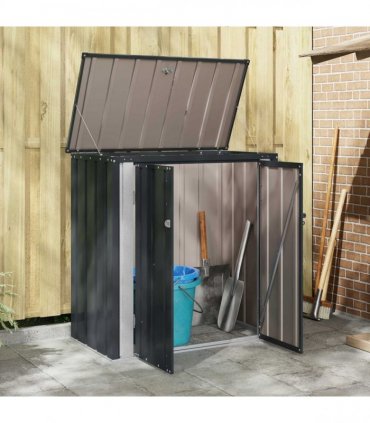vidaXL Garden Storage Box Black 101.5 x 57 x 100.5 cm Steel