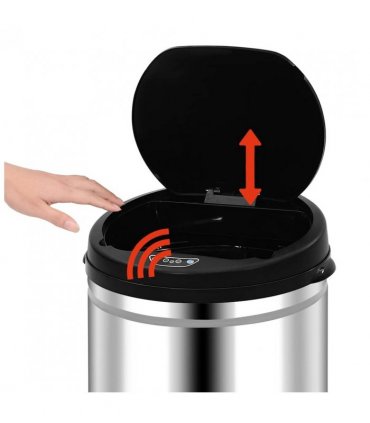 vidaXL Automatic Sensor Dustbin 30 L Stainless Steel