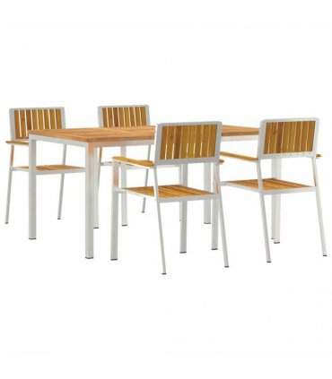 vidaXL Outdoor Dining Set 5 pcs Brown Solid Acacia Wood