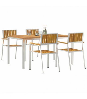 vidaXL Outdoor Dining Set 5 pcs Brown Solid Acacia Wood