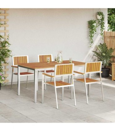 vidaXL Outdoor Dining Set 5 pcs Brown Solid Acacia Wood
