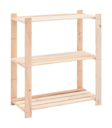 vidaXL 3-Tier Storage Rack 80x38x90 cm Solid Pinewood 150 kg