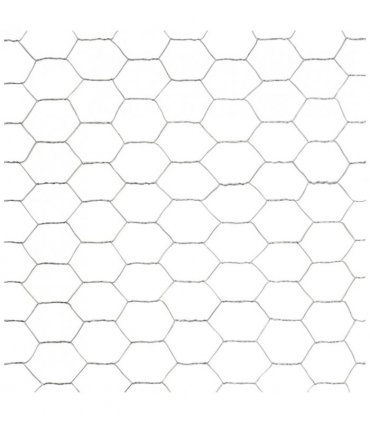 vidaXL Chicken Wire Fence Galvanised Steel 25x1.2 m Silver