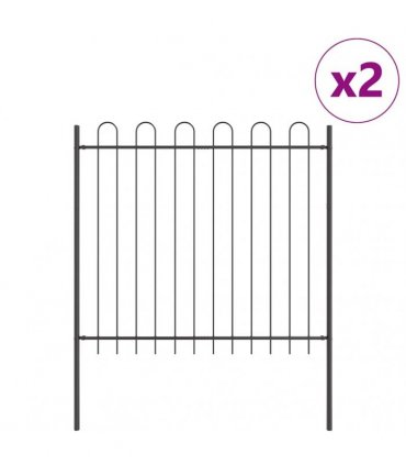 vidaXL Garden Fence 2 pcs Grey 3.4 x 1.5 m Powder-coated Steel