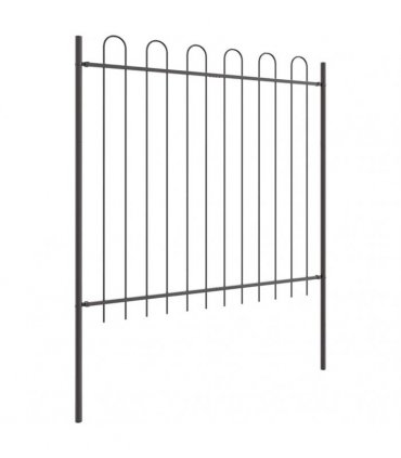 vidaXL Garden Fence 2 pcs Grey 3.4 x 1.5 m Powder-coated Steel