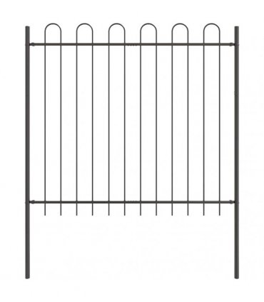 vidaXL Garden Fence 2 pcs Grey 3.4 x 1.5 m Powder-coated Steel