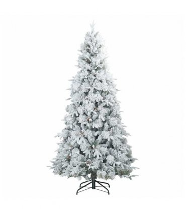 vidaXL Artificial Hinged Christmas Tree Snow Flocked White 180 cm
