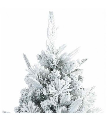 vidaXL Artificial Hinged Christmas Tree Snow Flocked White 180 cm