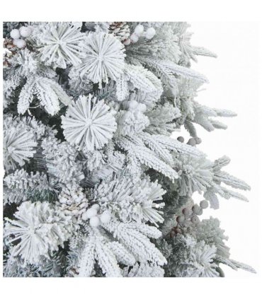 vidaXL Artificial Hinged Christmas Tree Snow Flocked White 180 cm