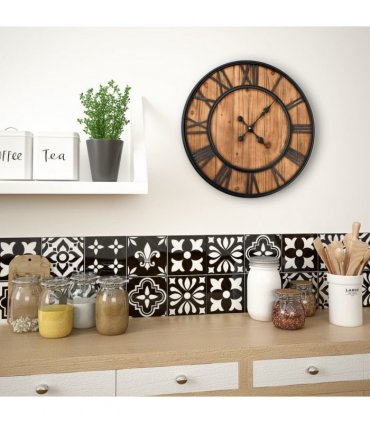 vidaXL Vintage Wall Clock with Quartz Movement Wood and Metal 60cm XXL