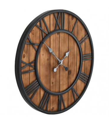 vidaXL Vintage Wall Clock with Quartz Movement Wood and Metal 60cm XXL