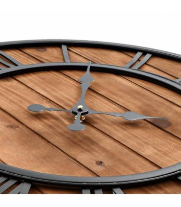 vidaXL Vintage Wall Clock with Quartz Movement Wood and Metal 60cm XXL