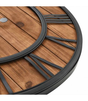 vidaXL Vintage Wall Clock with Quartz Movement Wood and Metal 60cm XXL