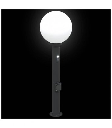 vidaXL Bollard Lights with Sensor&Outlet 3 pcs 80 cm Black IP44