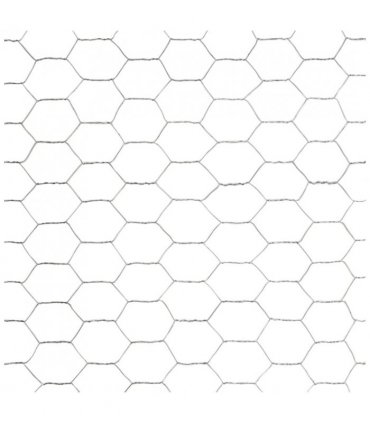 vidaXL Chicken Wire Fence Galvanised Steel 25x1.5 m Silver