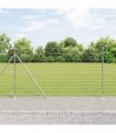 vidaXL Welded Wire Fence with Concrete Base 25 x 1.4 m Silver Mesh