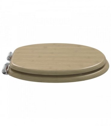 vidaXL Soft-Close Toilet Seat 2 pcs Light Bamboo Color 44 x 38 cm