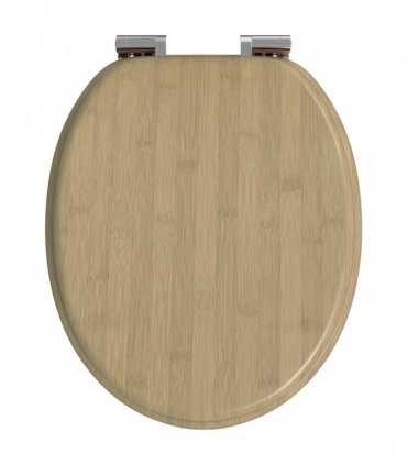vidaXL Soft-Close Toilet Seat 2 pcs Light Bamboo Color 44 x 38 cm