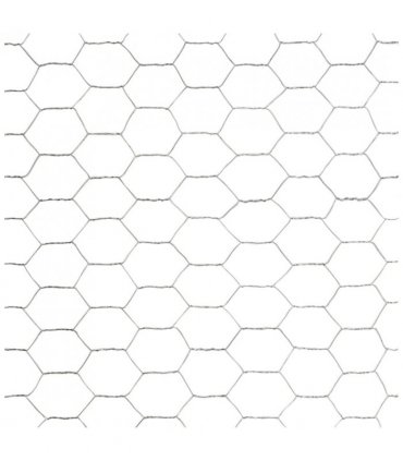 vidaXL Chicken Wire Fence Galvanised Steel 25x1.5 m Silver