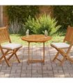vidaXL Tabletop | Teak | Solid teak wood | Diameter 80 cm, Thickness 2.5 cm