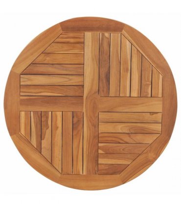 vidaXL Tabletop | Teak | Solid teak wood | Diameter 80 cm, Thickness 2.5 cm
