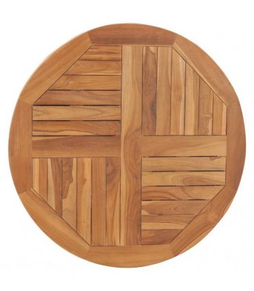 vidaXL Tabletop | Teak | Solid teak wood | Diameter 80 cm, Thickness 2.5 cm
