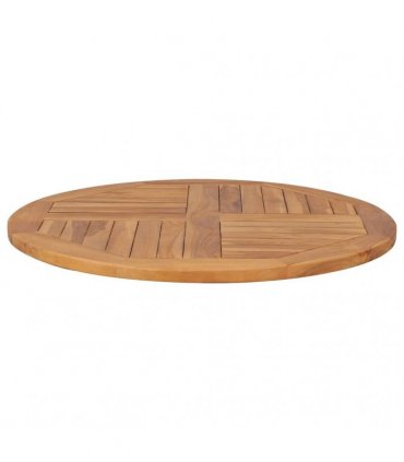 vidaXL Tabletop | Teak | Solid teak wood | Diameter 80 cm, Thickness 2.5 cm