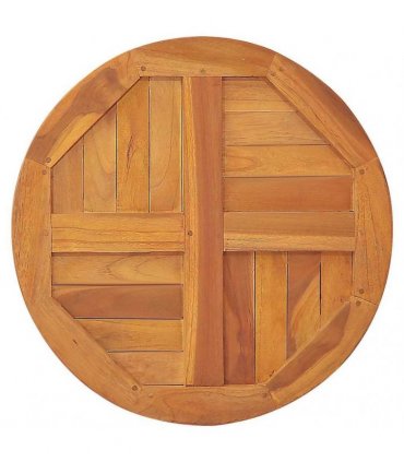 vidaXL Tabletop | Teak | Solid teak wood | Diameter 80 cm, Thickness 2.5 cm