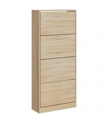 vidaXL Shoe Cabinet Sonoma Oak 63x24x147 cm Engineered Wood