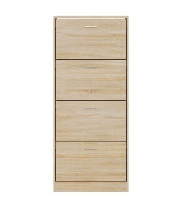 vidaXL Shoe Cabinet Sonoma Oak 63x24x147 cm Engineered Wood