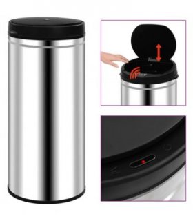 vidaXL Automatic Sensor Dustbin 80 L Stainless Steel
