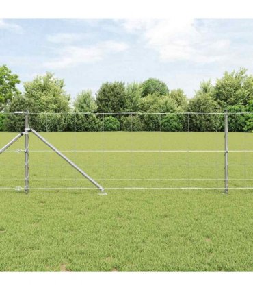 vidaXL Welded Wire Fence with Spikes 25 x 0.8 m Galvanised Steel Mesh
