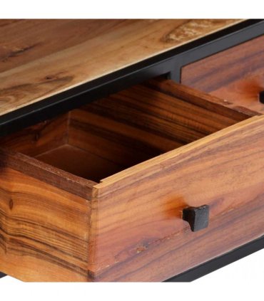 vidaXL TV Cabinet 120x30x40 cm Solid Reclaimed Wood and Steel