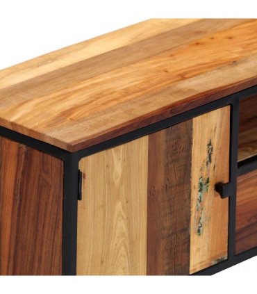 vidaXL TV Cabinet 120x30x40 cm Solid Reclaimed Wood and Steel