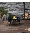 vidaXL Fire Pit with Poker 70 cm XXL Steel