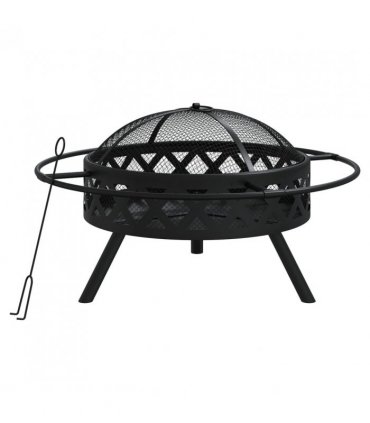 vidaXL Fire Pit with Poker 70 cm XXL Steel