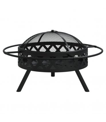 vidaXL Fire Pit with Poker 70 cm XXL Steel