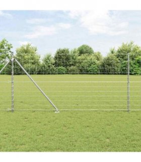 vidaXL Welded Wire Fence with Spikes 50 x 1.2 m Galvanised Steel Mesh