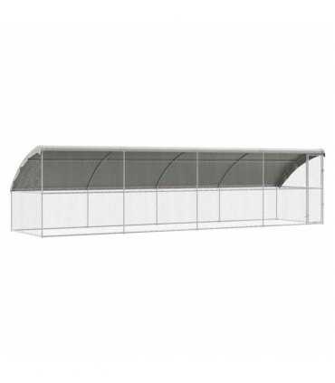 vidaXL Dog Kennel 4 pcs Silver 8 x 2 x 2 m Galvanised steel