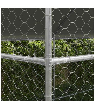 vidaXL Dog Kennel 4 pcs Silver 8 x 2 x 2 m Galvanised steel