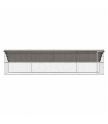 vidaXL Dog Kennel 4 pcs Silver 8 x 2 x 2 m Galvanised steel