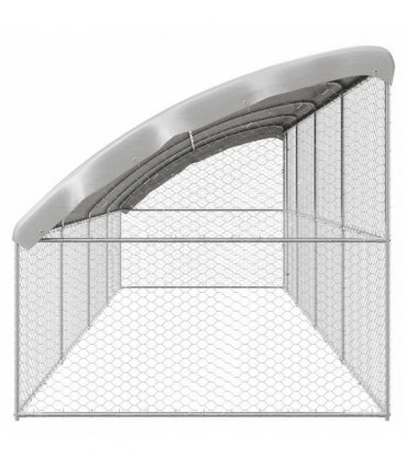 vidaXL Dog Kennel 4 pcs Silver 8 x 2 x 2 m Galvanised steel