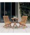vidaXL Garden Dining Set | Teak | Solid teak wood | Compact | Foldable