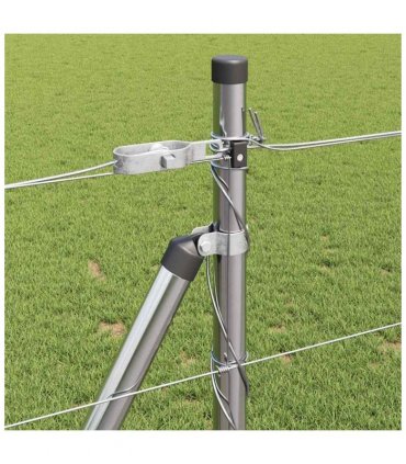 vidaXL Welded Wire Fence with Concrete Base 50 x 1 m Galvanised Steel
