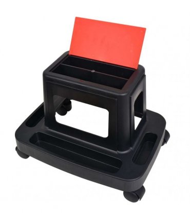 vidaXL Rolling Workshop Stool with Storage 150 kg