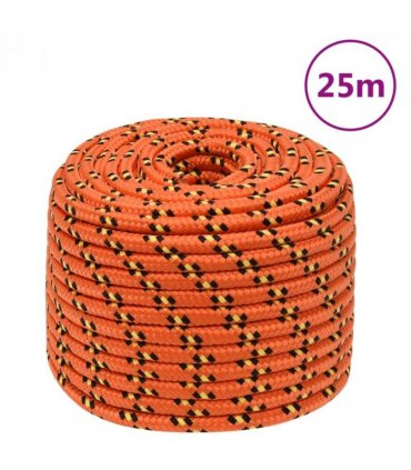 vidaXL Boat Rope Orange 14 mm 25 m Polypropylene