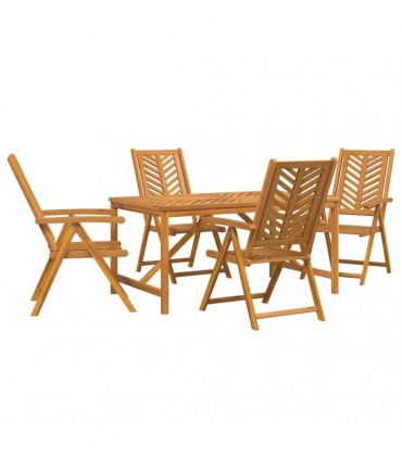vidaXL Garden Dining Set 5 pcs Brown Solid Acacia Wood