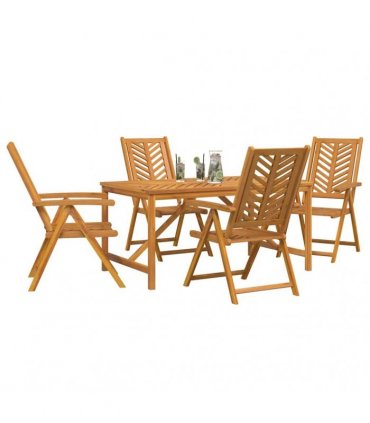 vidaXL Garden Dining Set 5 pcs Brown Solid Acacia Wood