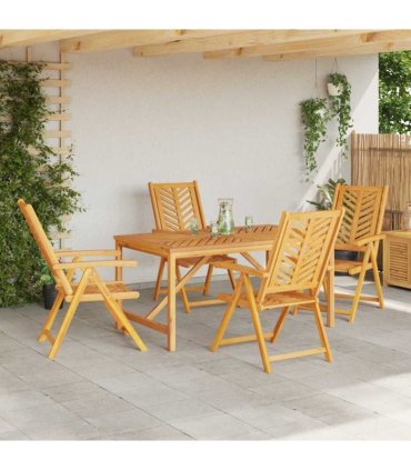 vidaXL Garden Dining Set 5 pcs Brown Solid Acacia Wood